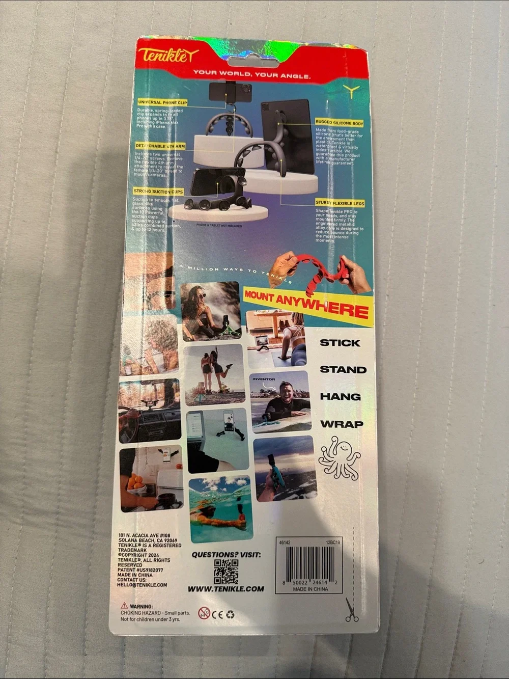 Mobile Phone Flexible Suction Mount - Black